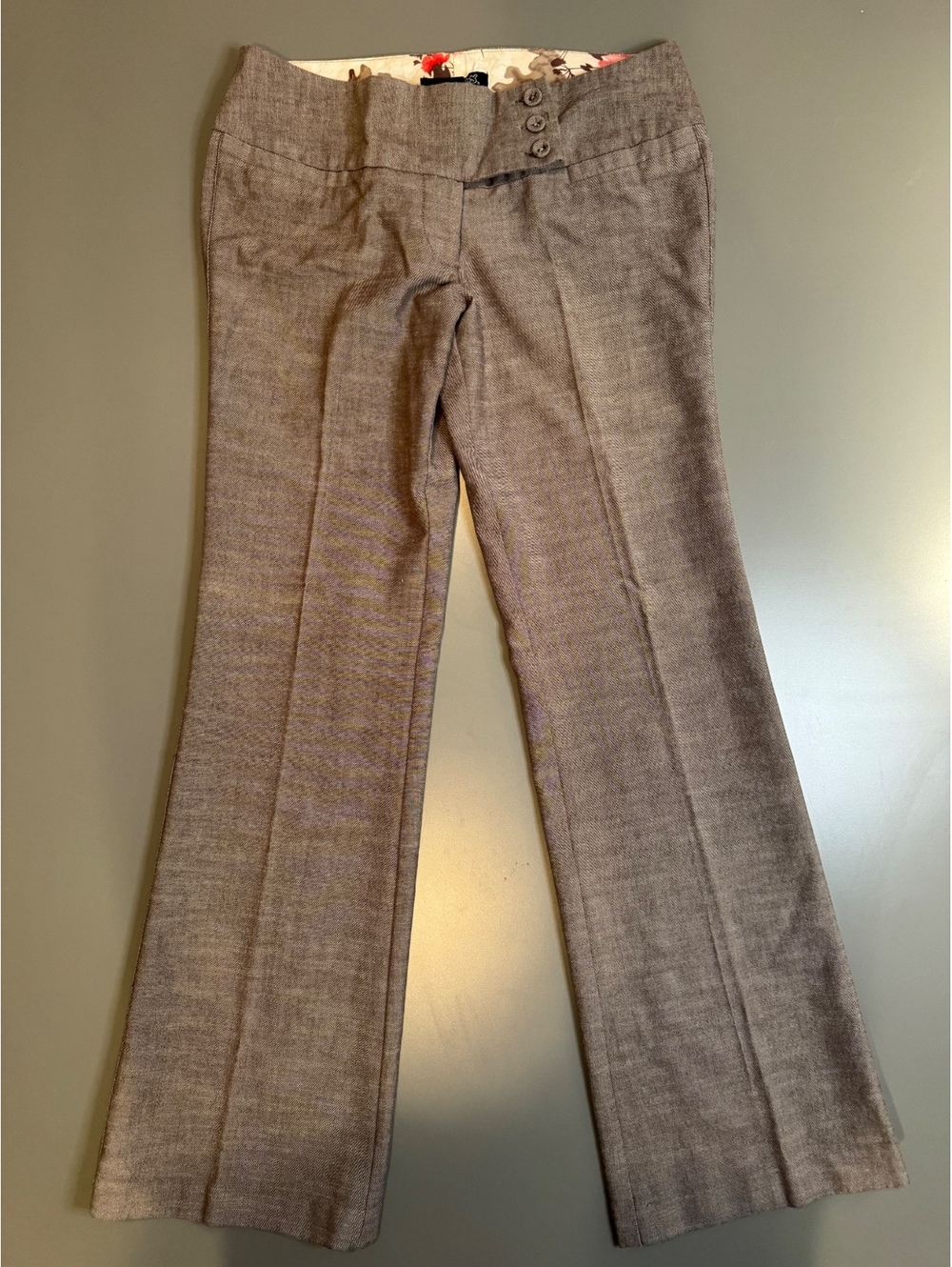 Stooshy Women's Size 5 Brown Cotton Blend Dress Pants